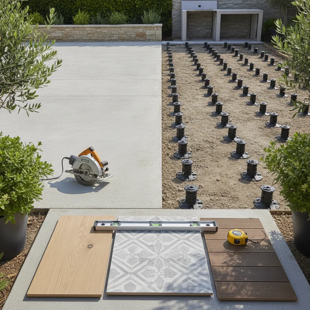 Terrasse sur plots, avantages, limites et prix au m²